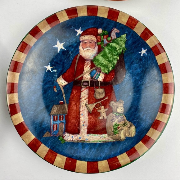 Susan Winget Certified International Salad Plates Set Of Four 8" Christmas - Picture 5 of 9